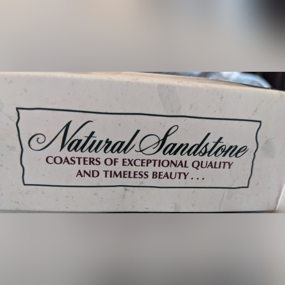 Golden Retriever THIRSTYSTONE Natural Solid Sandstone Coasters set of four - Picture 3 of 4